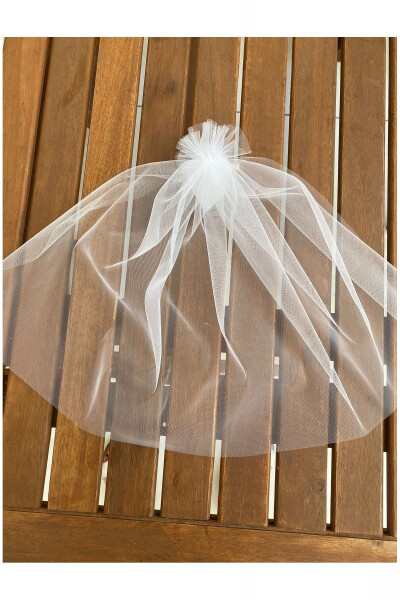 Plain Tulle, Veil, Wedding Cap, Wedding Hat, Veil, Bridal Crown, Hair Accessory Clip-on - 14