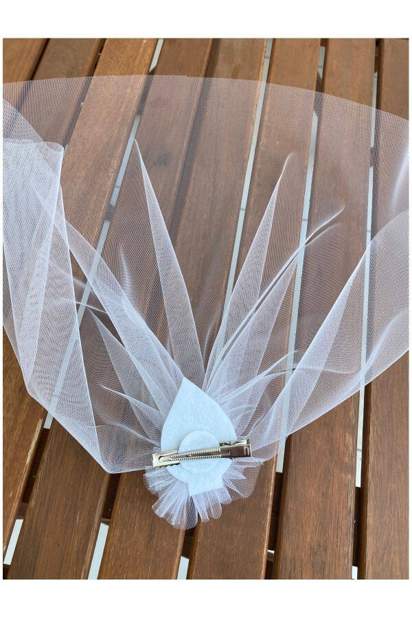 Plain Tulle, Veil, Wedding Cap, Wedding Hat, Veil, Bridal Crown, Hair Accessory Clip-on - 16