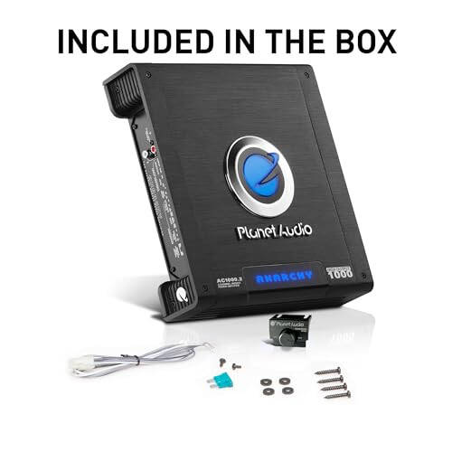 Planet Audio AC1000.2 Anarchy Series 2 Channel Class A/B Car Amplifier - 1000 High Output, 2-4 OModazone, High/Low Level Inputs, High/Low Pass Filter, Full Range, Bridgeable, Hook Up to Subwoofer for Bass - 5