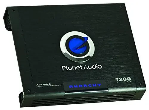 Planet Audio AC1200.2 2 Channel Car Amplifier - 1200 High Output, High/Low Level Inputs, High/Low Pass Crossover, Hook Up to Subwoofer for Bass - 3