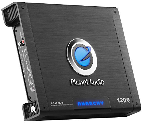 Planet Audio AC1200.2 2 Channel Car Amplifier - 1200 High Output, High/Low Level Inputs, High/Low Pass Crossover, Hook Up to Subwoofer for Bass - 4