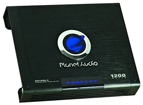 Planet Audio AC1200.2 2-канальный автомобильный усилитель - 1200 Вт высокой мощности, входы высокого/низкого уровня, кроссовер высокого/низкого прохождения, подключение к сабвуферу для баса - 3