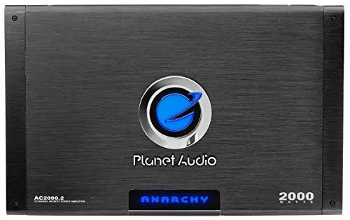 Planet Audio AC2000.2 2 Channel Car Amplifier - 2000 High Output, High/Low Level Inputs, High/Low Pass Crossover, Hook Up to Subwoofer for Bass 
