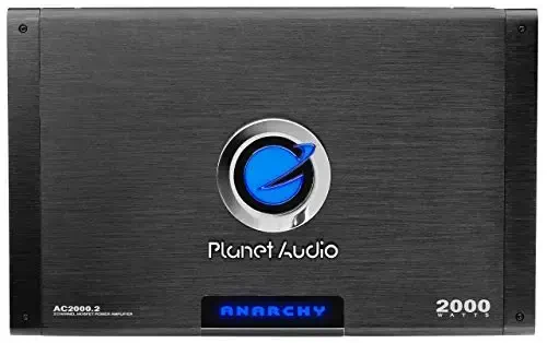Planet Audio AC2000.2 2 Channel Car Amplifier - 2000 High Output, High/Low Level Inputs, High/Low Pass Crossover, Hook Up to Subwoofer for Bass - 1