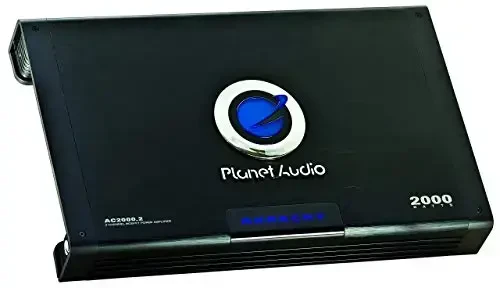Planet Audio AC2000.2 2-канальный автомобильный усилитель - 2000 высокая выходная мощность, входы высокого/низкого уровня, кроссовер высоких/низких частот, подключение к сабвуферу для басов - 3