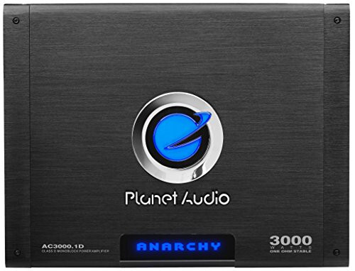 Planet Audio AC3000.1D Class D Monoblock Car Amplifier - 3000 High Output, 1 Ohm, Low Level Inputs, Low Pass Crossover, Hook Up to Subwoofer for Bass - Planet Audio