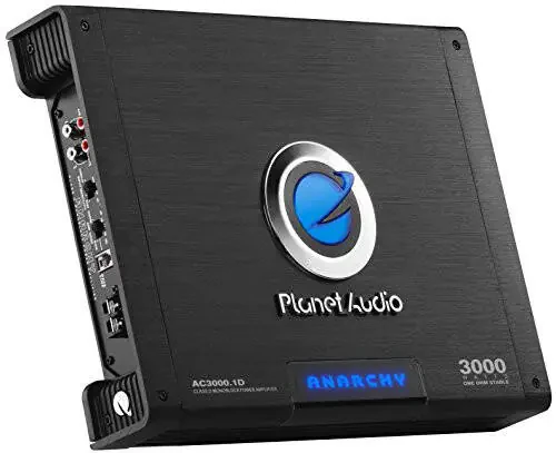 Planet Audio AC3000.1D — моноблочный автомобильный усилитель класса D. Мощность 3000 Вт, 1 Ом, низкоуровневые входы, низкочастотный кроссовер, подключение к сабвуферу для басов. - 3