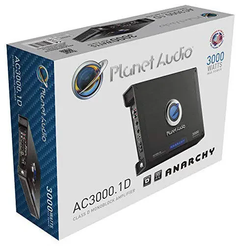 Planet Audio AC3000.1D — моноблочный автомобильный усилитель класса D. Мощность 3000 Вт, 1 Ом, низкоуровневые входы, низкочастотный кроссовер, подключение к сабвуферу для басов. - 6