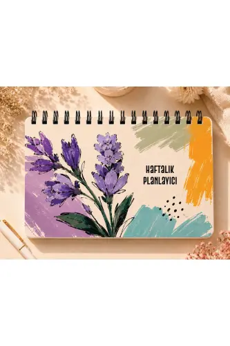 Planlama Seti | 3 Ayrı Özel Ürün | Günlük Planlayıcı | Haftalık Planlayıcı | To-do List | Flowers - Flowers - 4