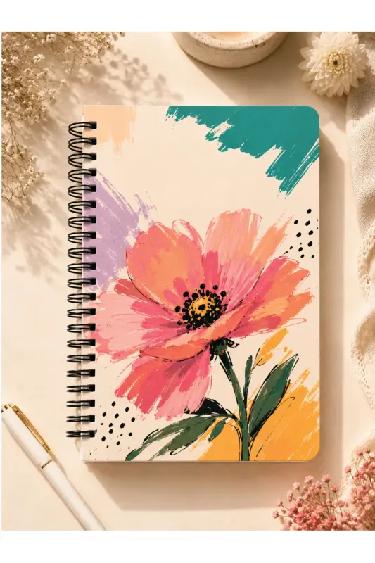 Planlama Seti | 3 Ayrı Özel Ürün | Günlük Planlayıcı | Haftalık Planlayıcı | To-do List | Flowers - Flowers - 5