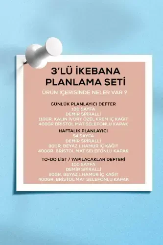 Planlama Seti | 3 Ayrı Özel Ürün | Günlük Planlayıcı | Haftalık Planlayıcı | To-do List | Ikebana-İkebana - APEIRONA (1)