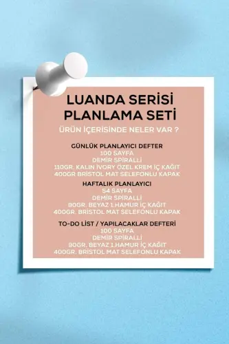 Planlama Seti | 3 Ayrı Özel Ürün | Günlük Planlayıcı + Haftalık Planlayıcı + To-do List | Luanda - Luanda - 6