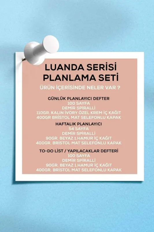 Planlama Seti | 3 Ayrı Özel Ürün | Günlük Planlayıcı + Haftalık Planlayıcı + To-do List | Luanda - Luanda - 6