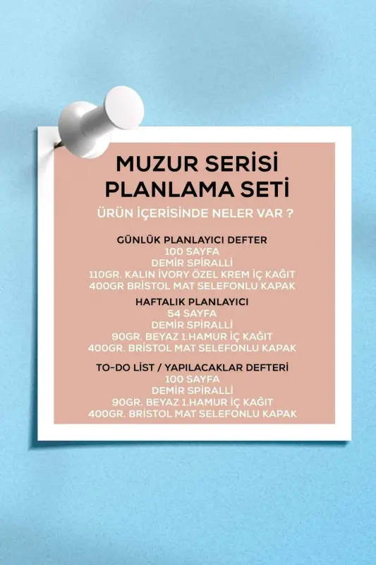 Planlama Seti | 3 Ayrı Özel Ürün | Günlük Planlayıcı + Haftalık Planlayıcı + To-do List | Muzur-Muzur - 2
