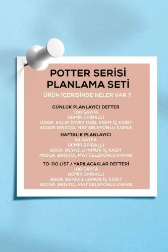 Planlama Seti | 3 Ayrı Özel Ürün | Günlük Planlayıcı | Haftalık Planlayıcı | To-do List | Potter - Potter - 5