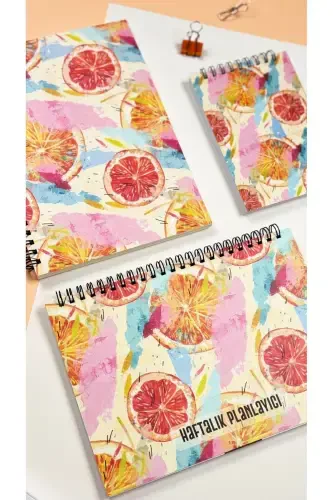 Planning Set | 3 Separate Special Products | Daily Planner + Weekly Planner + To-do List | Orange-Orange - APEIRONA (1)