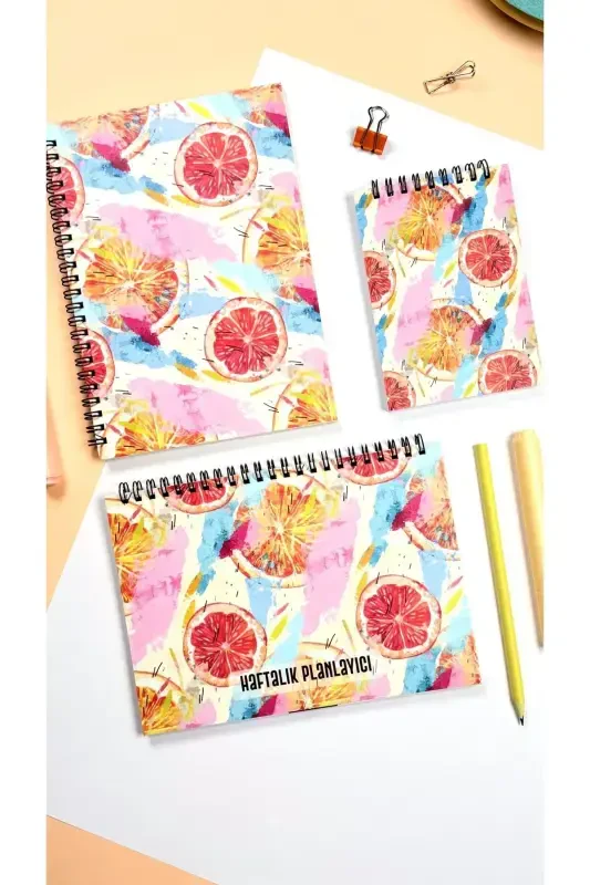 Planning Set | 3 Separate Special Products | Daily Planner + Weekly Planner + To-do List | Orange-Orange - 7