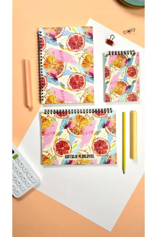 Planning Set | 3 Separate Special Products | Daily Planner + Weekly Planner + To-do List | Orange-Orange - 8