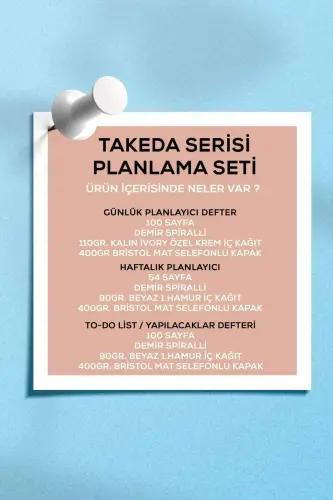 Planning Set | 3 Separate Special Products | Daily Planner | Weekly Planner | To-do List | Takeda-Takeda - 5