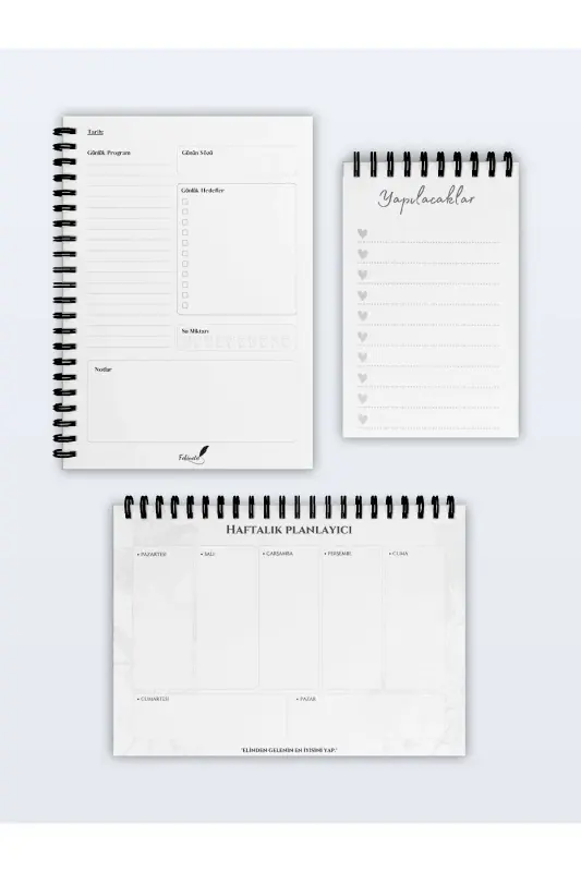 Planning Set of 3, Daily Planner, Weekly Planner, To-Do - Special Agenda Set-Red - 2