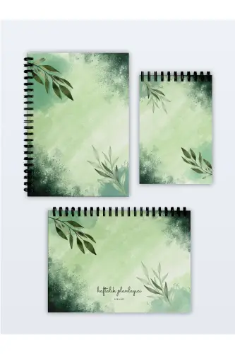 Planning Set of 3, Daily Planner, Weekly Planner, To-Do's - Special Agenda Set-Green - 1