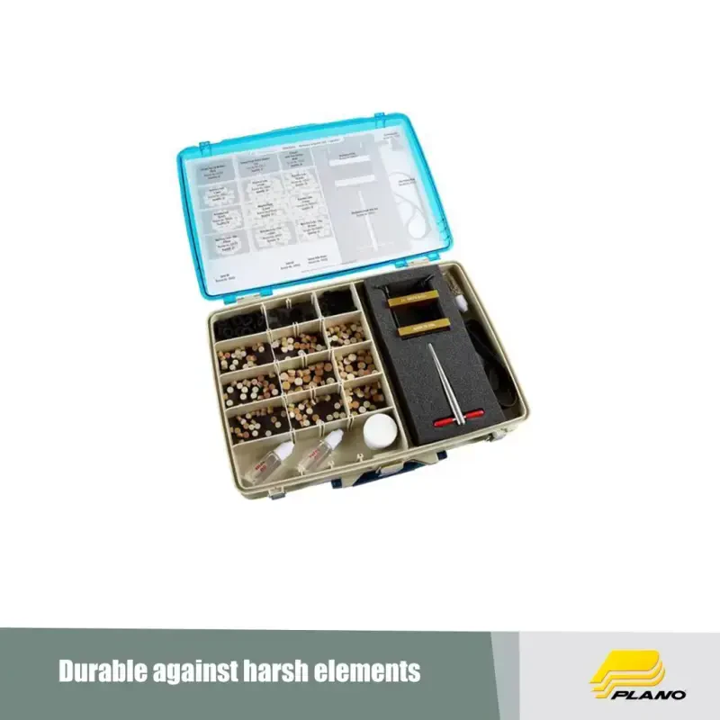 Plano Two Tier Satchel Tackle Box, Aqua Blue/Sandstone, 16.88”L x 12”W x 5”H - 4