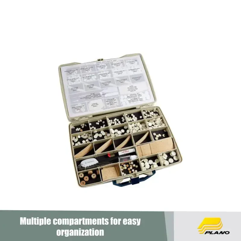 Plano Two Tier Satchel Tackle Box, Aqua Blue/Sandstone, 16.88”L x 12”W x 5”H - 5