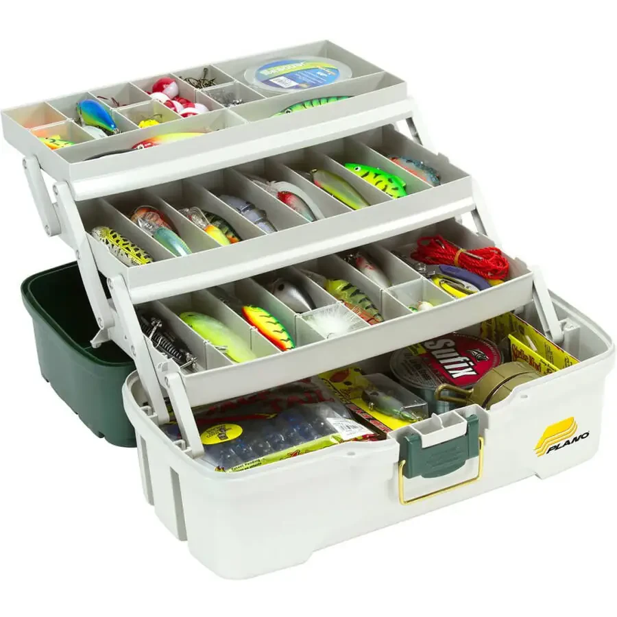 Plano Molding Co 620304 3 Tray Green & White Tackle Box - 1
