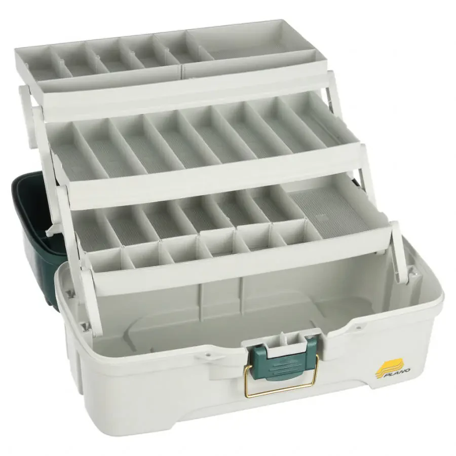 Plano Molding Co 620304 3 Tray Green & White Tackle Box - 3