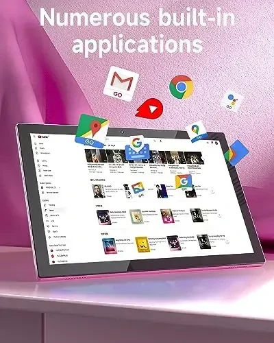 Планшет 64ГБ 10 дюймов, планшеты Android, аккумулятор 6000 мАч, четырехъядерный HD-тачскрин, планшетный компьютер 2МП+8МП, две камеры, WiFi BT, Google Play Tabletas. (Розовый) - 3