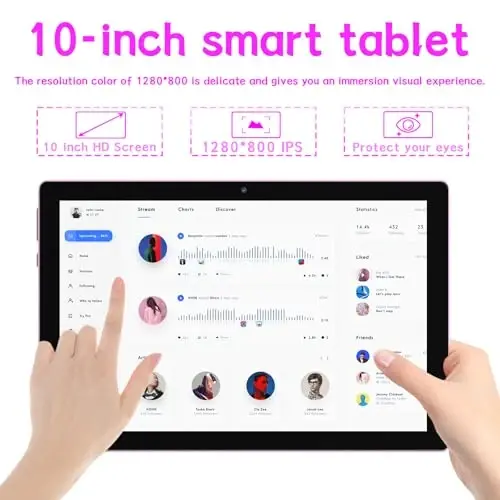Планшет NOVOJOY 10 дюймов Android с чехлом и стилусом, Android 15, двойная камера 2Мп+8Мп, аккумулятор 6000 мАч, 12 ГБ ОЗУ (4+8 ГБ), 64 ГБ ПЗУ, 5G Wi-Fi 6, 10.1