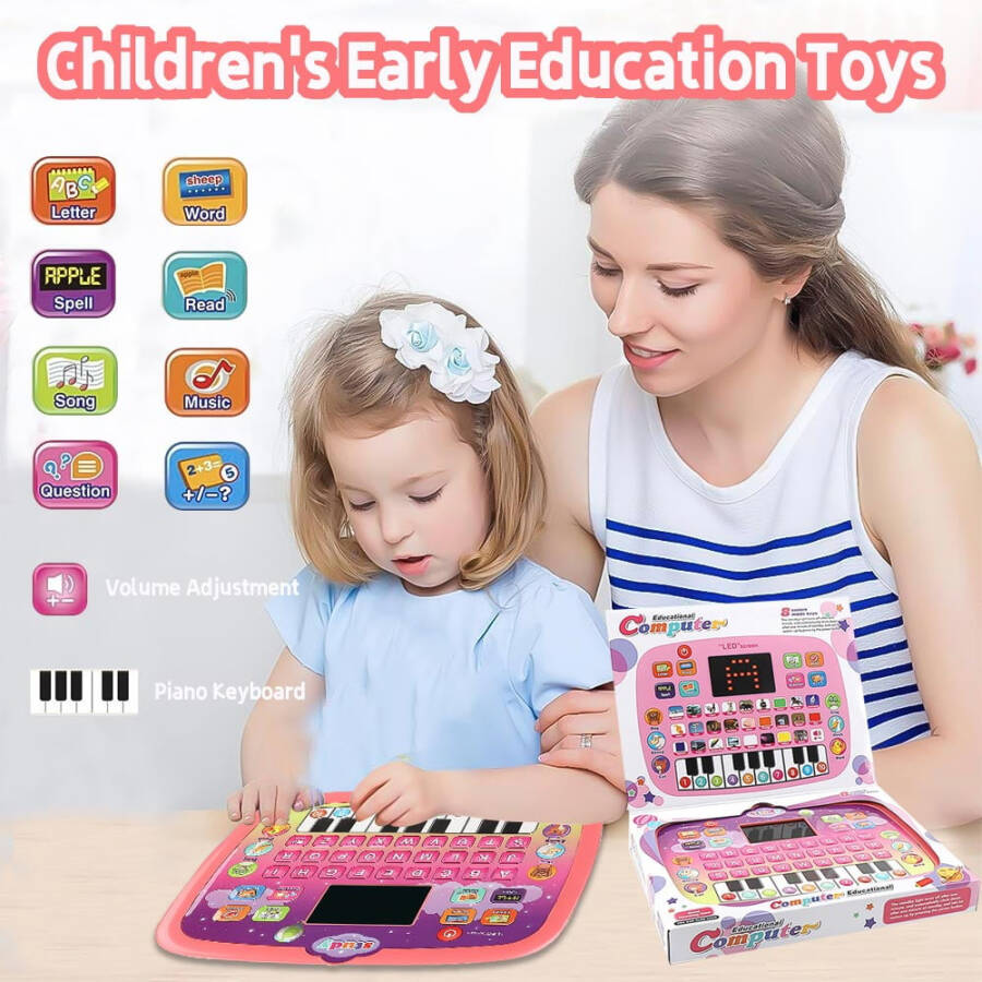 Планшетная игрушка для малышей 1-3 лет, обучающие игрушки для дошкольников 2 3 4 5 лет, мальчиков и девочек, развивающие игрушки для девочек и мальчиков 2-5 лет - 2