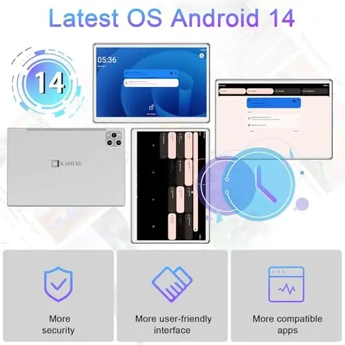 Planshet 10.1 dyuym Android 13 planshetlar 2025 So‘nggi Android planshetlar 128GB ROM+16GB RAM (8+8 Virtual), Klaviaturasi bor 2 v 1 planshet, Kuchli Sakkiz yadroli+13MP Kamera, 1TB TF Kengaytiriladigan, FHD WiFi Tableta PC - 5