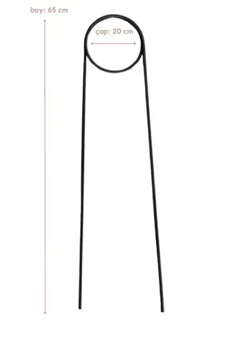 Plant Support Stick / Black Metal Hook Model 65 Cm / 1 Piece / Climbing Ladder - PLOT PLANT LOVERS OF TURKEY (1)