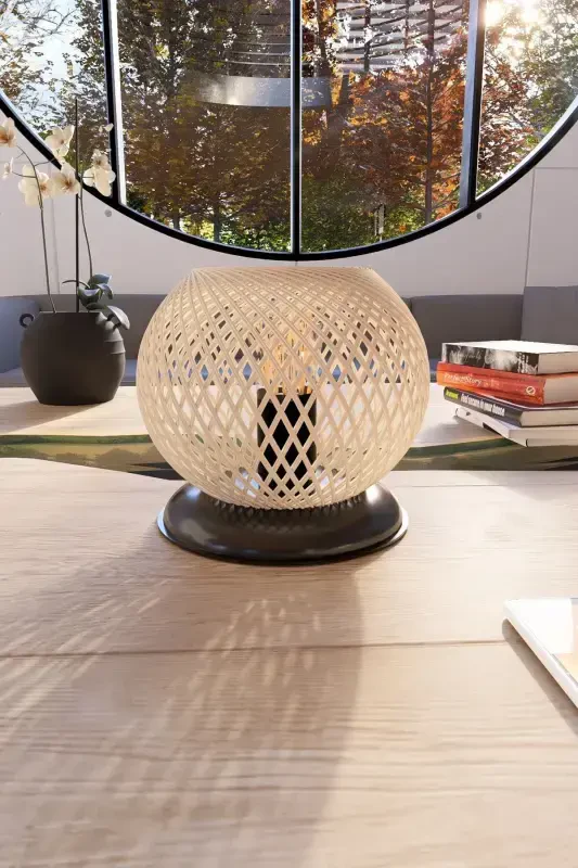 Plastic Black Sphere Lampshade Cream Ball Lighting-Cream - 1