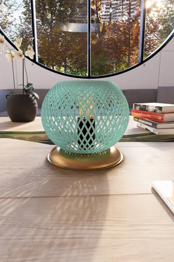 Plastic Gold Sphere Lampshade Glass Globe Ball Lighting - 2