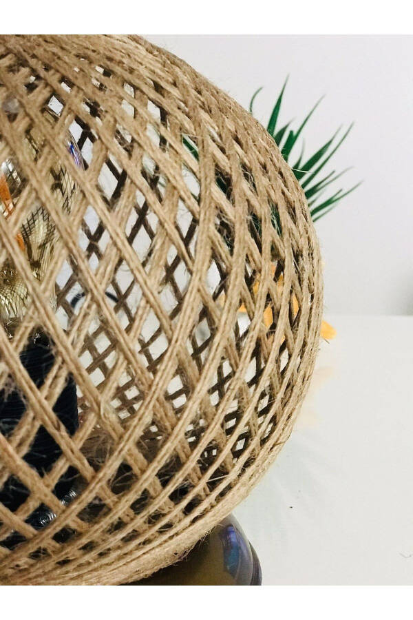 Plastic Gold Sphere Lampshade Wicker Ball Lighting - 9