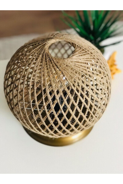 Plastic Gold Sphere Lampshade Wicker Ball Lighting - 10