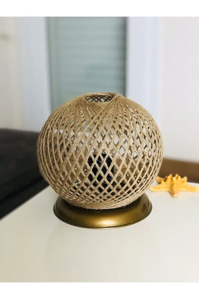 Plastic Gold Sphere Lampshade Wicker Ball Lighting - 3