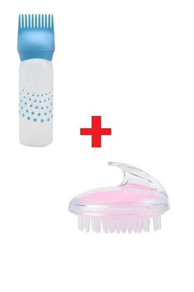 Plastic Hair Dye Refillable Bottle Applicator Hair Dye Comb + Hair Massage Comb - SERAM COLLECTION