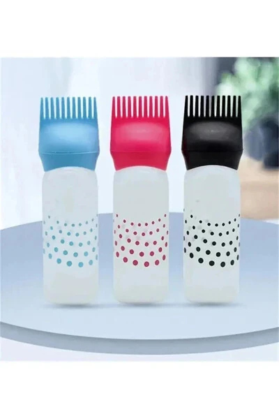Plastic Hair Dye Refillable Bottle Applicator Hair Dye Comb + Hair Massage Comb - SERAM COLLECTION (1)