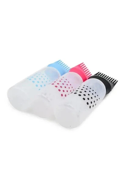 Plastic Hair Dye Refillable Bottle Applicator Hair Dye Comb + Hair Massage Comb - 4