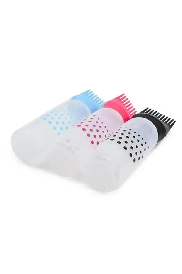 Plastic Hair Dye Refillable Bottle Applicator Hair Dye Comb + Hair Massage Comb - 4