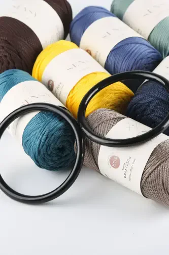 Plastic Round Bag Handle 12 Cm Black - 3