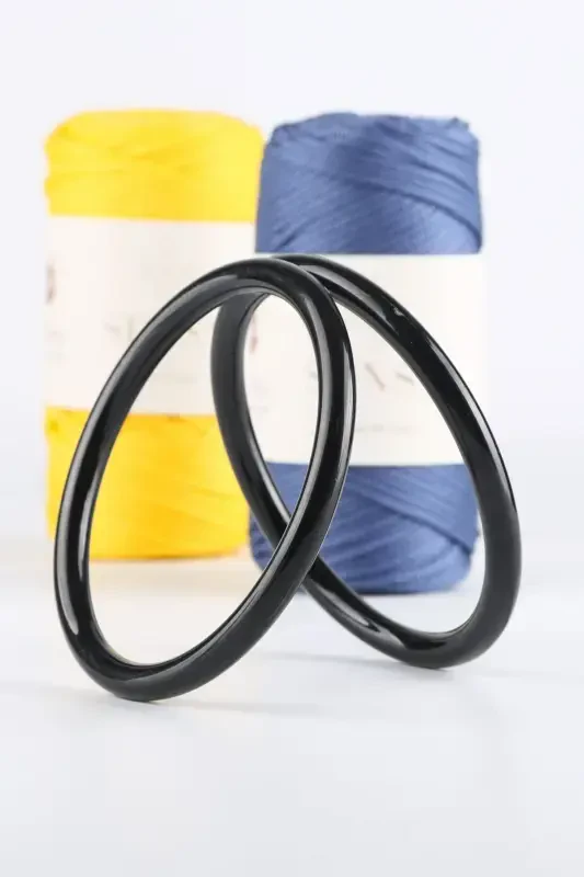 Plastik Dumaloq Sumka Dastasi 12 Sm Qora - 6