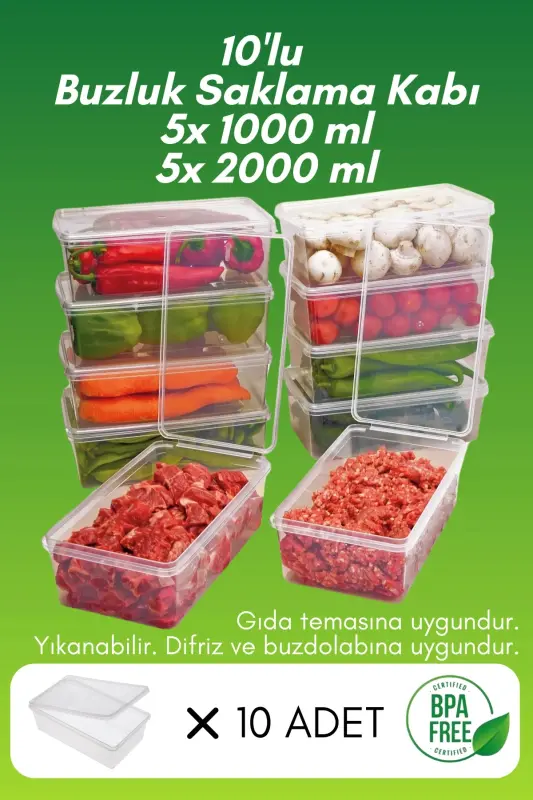 Plastik Kendinden Kilitli- Kapaklı Saklama Kabı Gıda&Yemek&Derin Dondurucu&Hobi&Oyuncak&Takı&Malzeme - SUPERCUPP