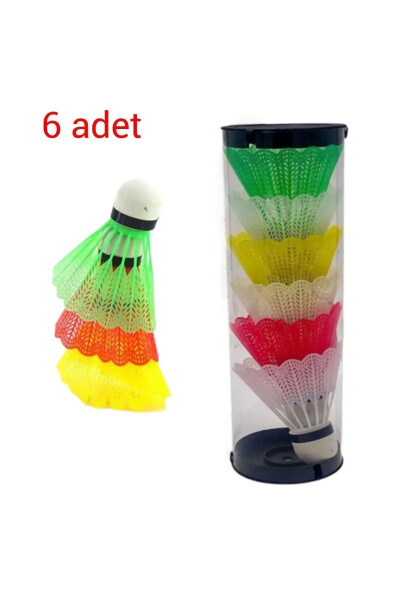 Plastik Mantar Başlı Badminton Topu 1 kutu 6 Adet - ÇOK RENKLİ - CEYDEF