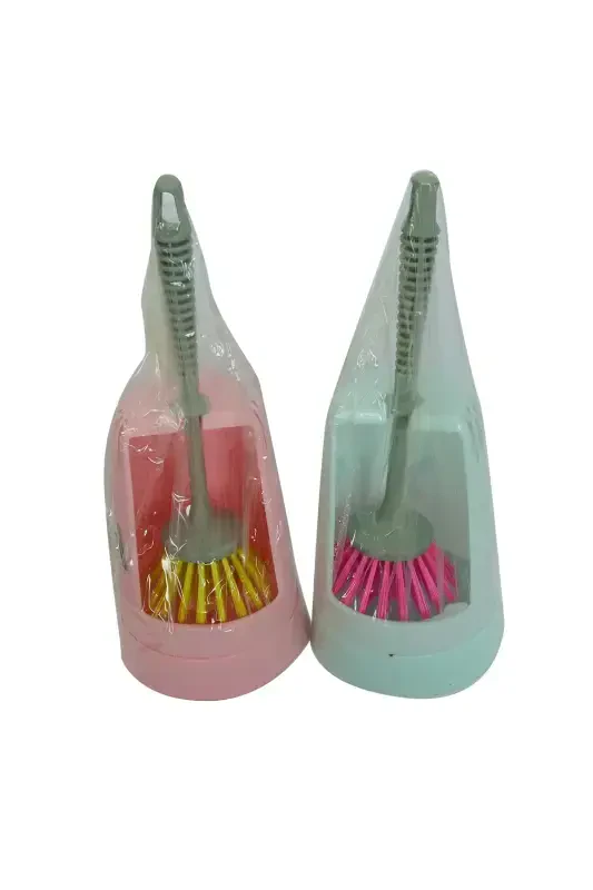 Plastik qopqoq bilan jihozlangan hojatxona cho'tkasi to'plami, aralash ranglar ZP-136 - 3