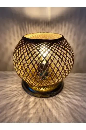 Пластиковый Золотой Позолоченный Шар Абажур Золотой Плетеный Шар Освещение-АНТИКВАРНЫЙ - Modazone (1)