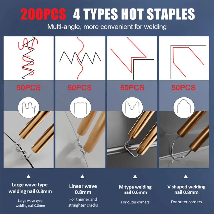 Plastmassa payvandchi issiq shtapler avtomobil bamperi elektron payvandlash ta'mirlash vositasi - 8